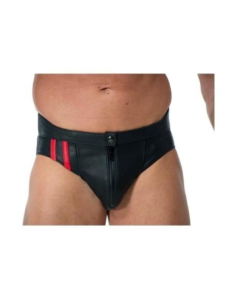 Leather Frat Jock Red