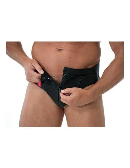 Leather Frat Jock Red