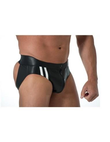 Leather Frat Jock White