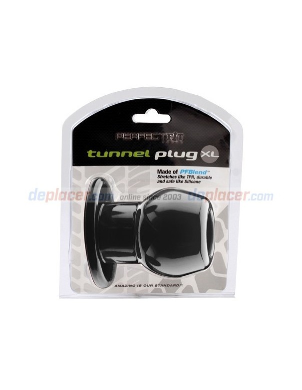 Ass Tunnel Plug Silicone TPR Extra Large - Black