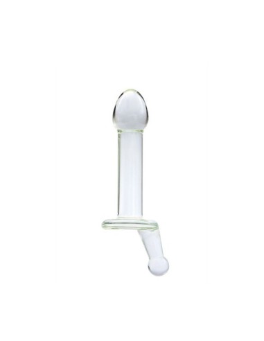 Clear Glass Penis Dong w/ Wide Neck for Viewing, 15.24 cm 6"