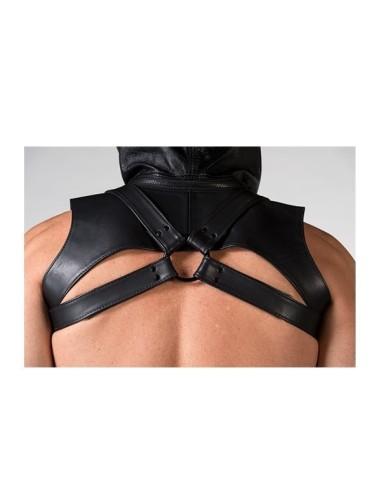 Leather Sleeveless Crop Hoodie