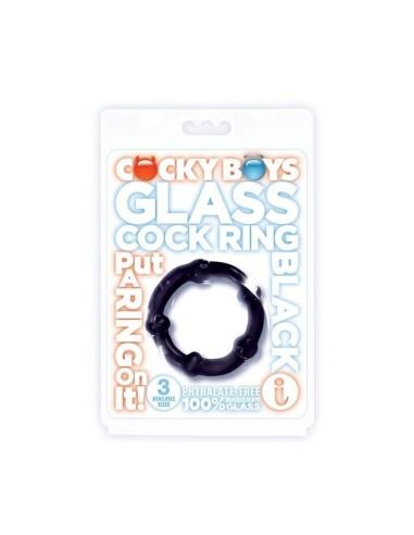 Falcon - Glass Cock Ring 40 mm. - Black