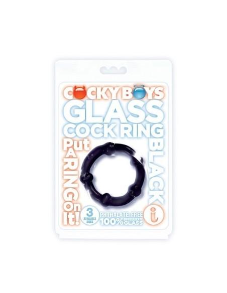 Falcon - Glass Cock Ring 40 mm. - Black