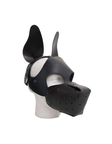 Leather Shaggy Dog Hood Black 